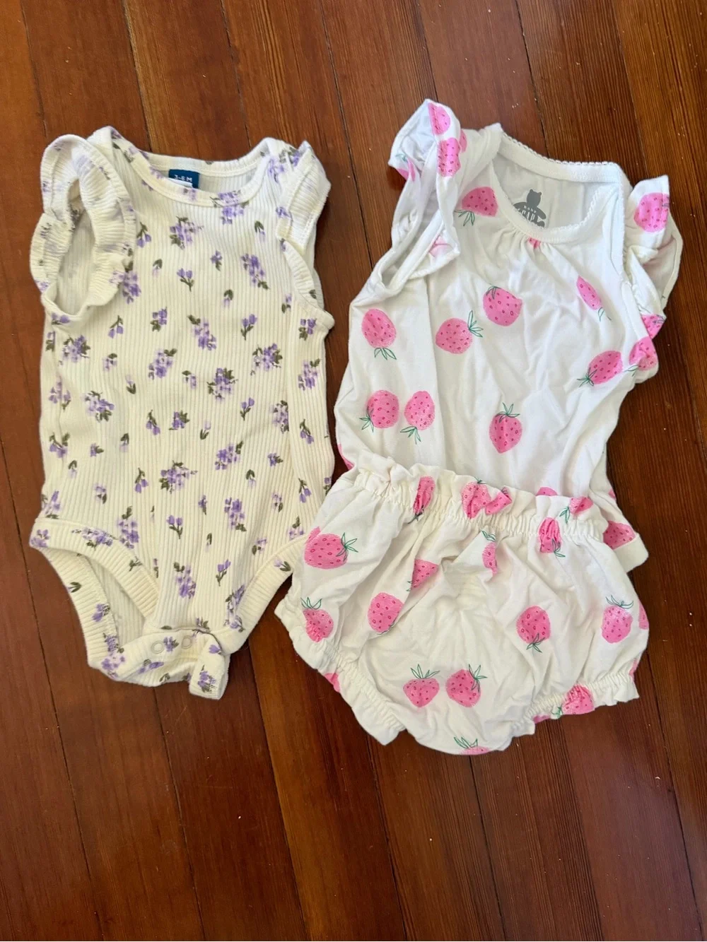 9 Baby Girls Pink and Lavender Polka Dot Pajama Rompers and sets